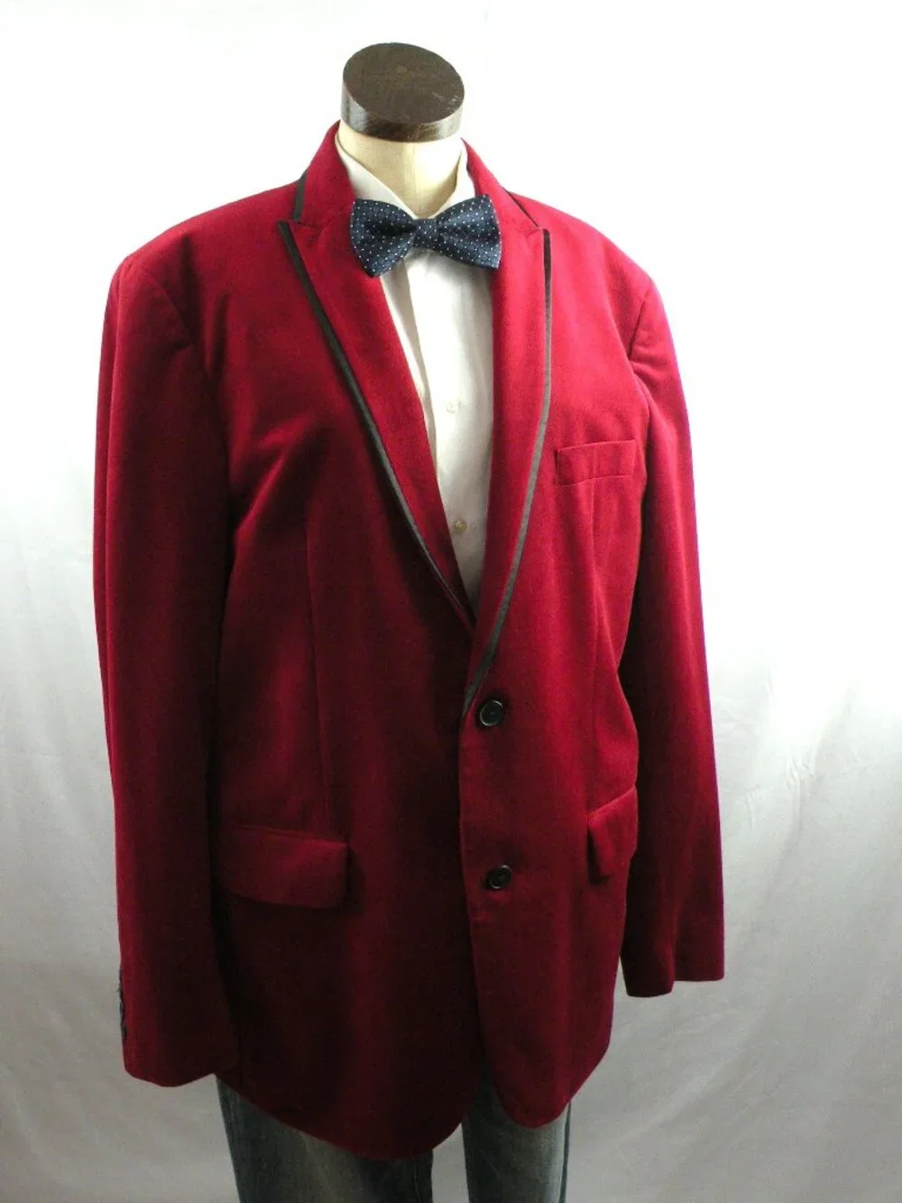 INC Red Velvet Sport Coat Smoking Jacket Blazer L 44